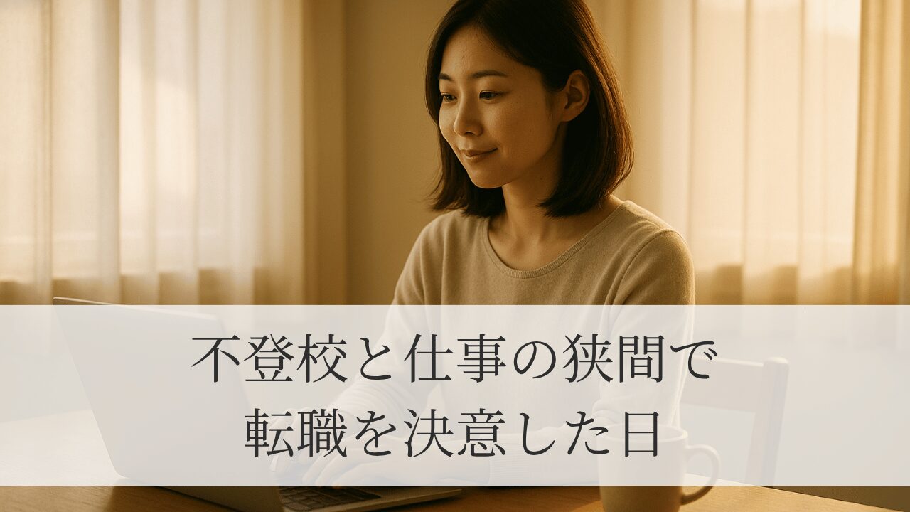 シングルマザーが転職を決意した日｜不登校と仕事の両立に限界を感じた私の選択
